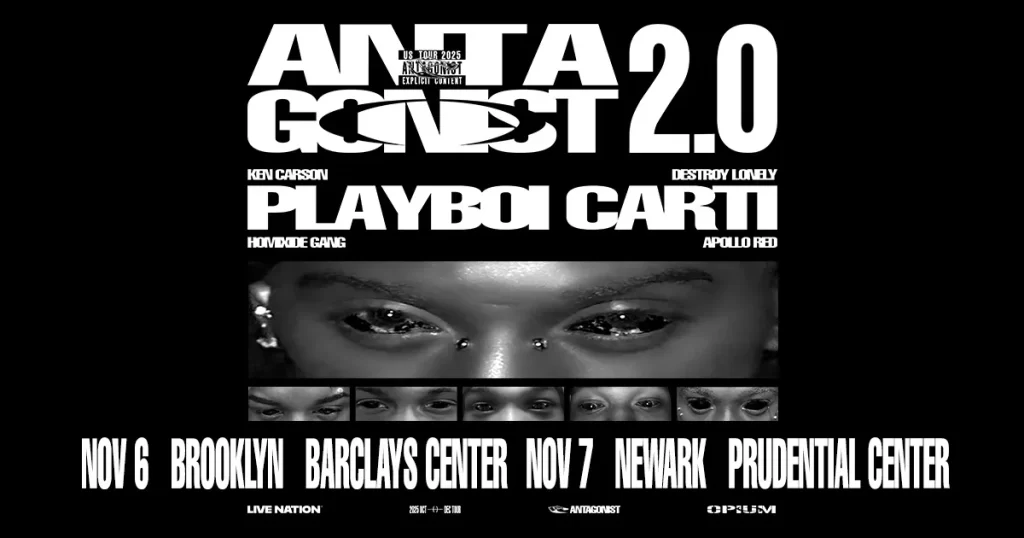 Playboi Carti Live in Concert-Antagonist Tour comes to Barclays Center in Brooklyn on November 6th & to Prudential Center in Newark-NJ on November 7th